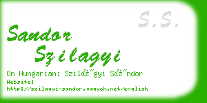 sandor szilagyi business card